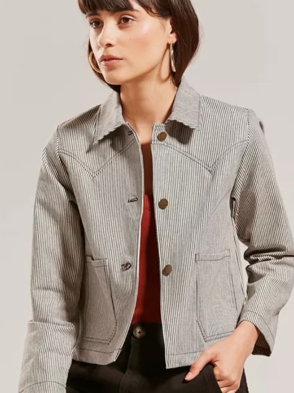 Lykke Wullf Striped Ranch Jacket L - Picture 5 of 7